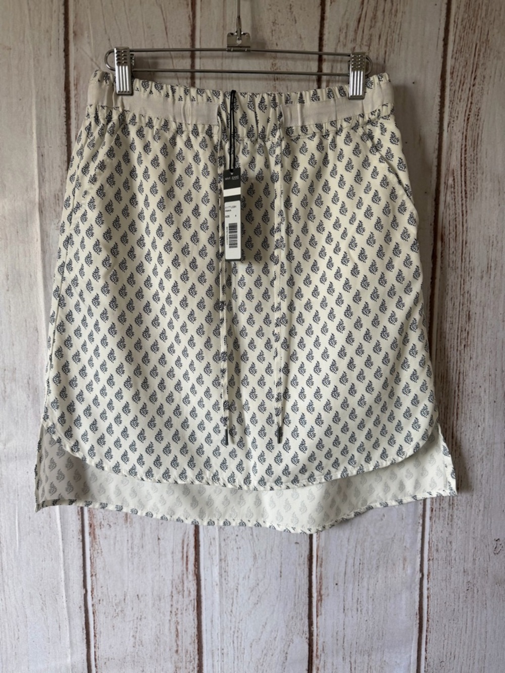 Max Jeans Osaka Tencel Printed High-Low Skirt 100% Tencel Size 4 NWT